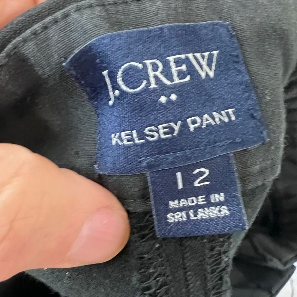 J.Crew Kelsey Pant Black Cropped Kick Flare Stretch Career Ankle Trouser Size 12 - Picture 5 of 9